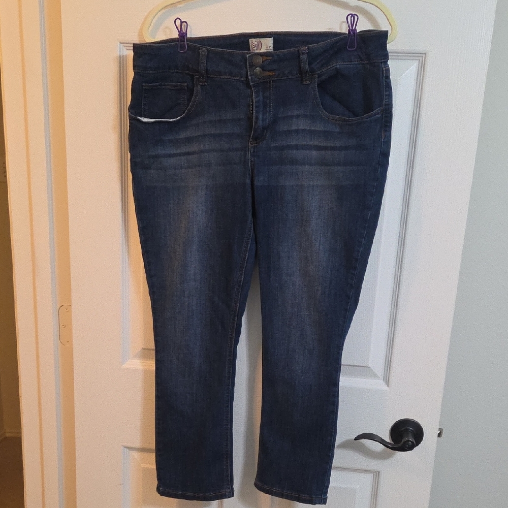 SO Junior's Size 15 Dark Blue Ankle Skinny Jeans